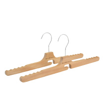 Wholesale custom logo wooden clothes hangers for brand shop with Non slip shoulder